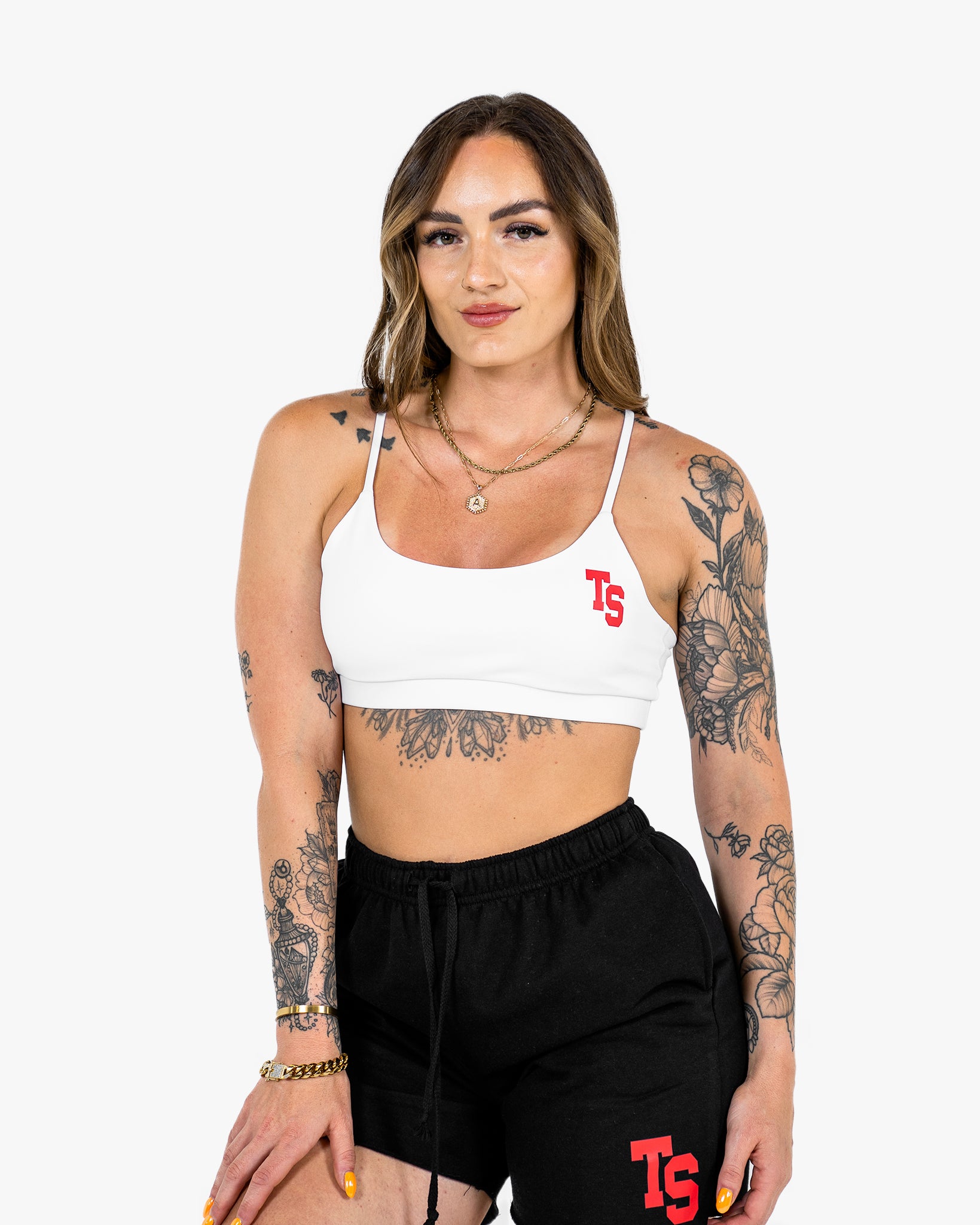 WKND Everyday Bra - White w/ Red